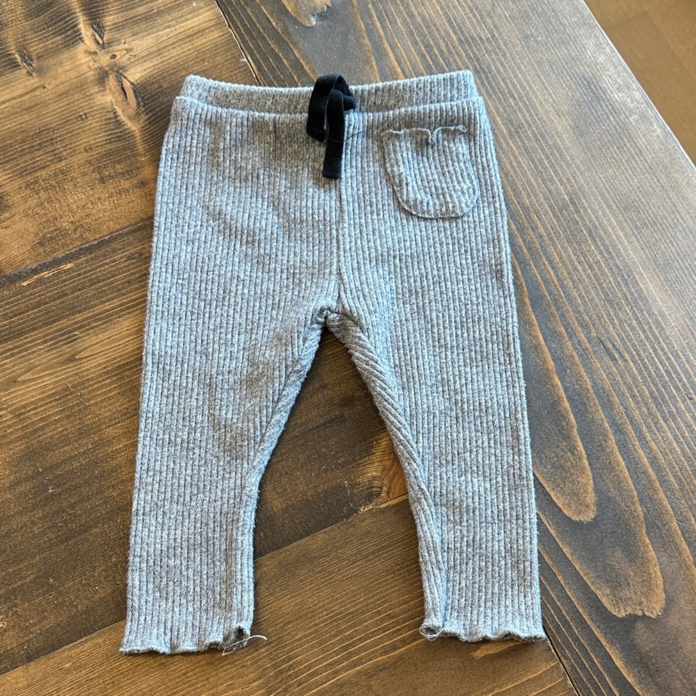 Zara Kids Gray Ribbed Leggings
